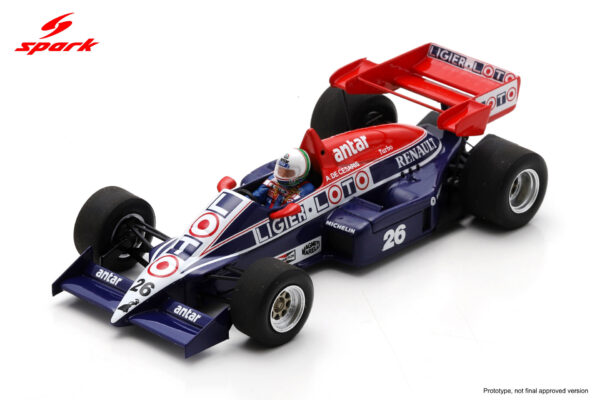 Spark 1:43 Ligier JS23 No.26 Andrea de Cesaris German GP 1984 (S7419) Resin Model