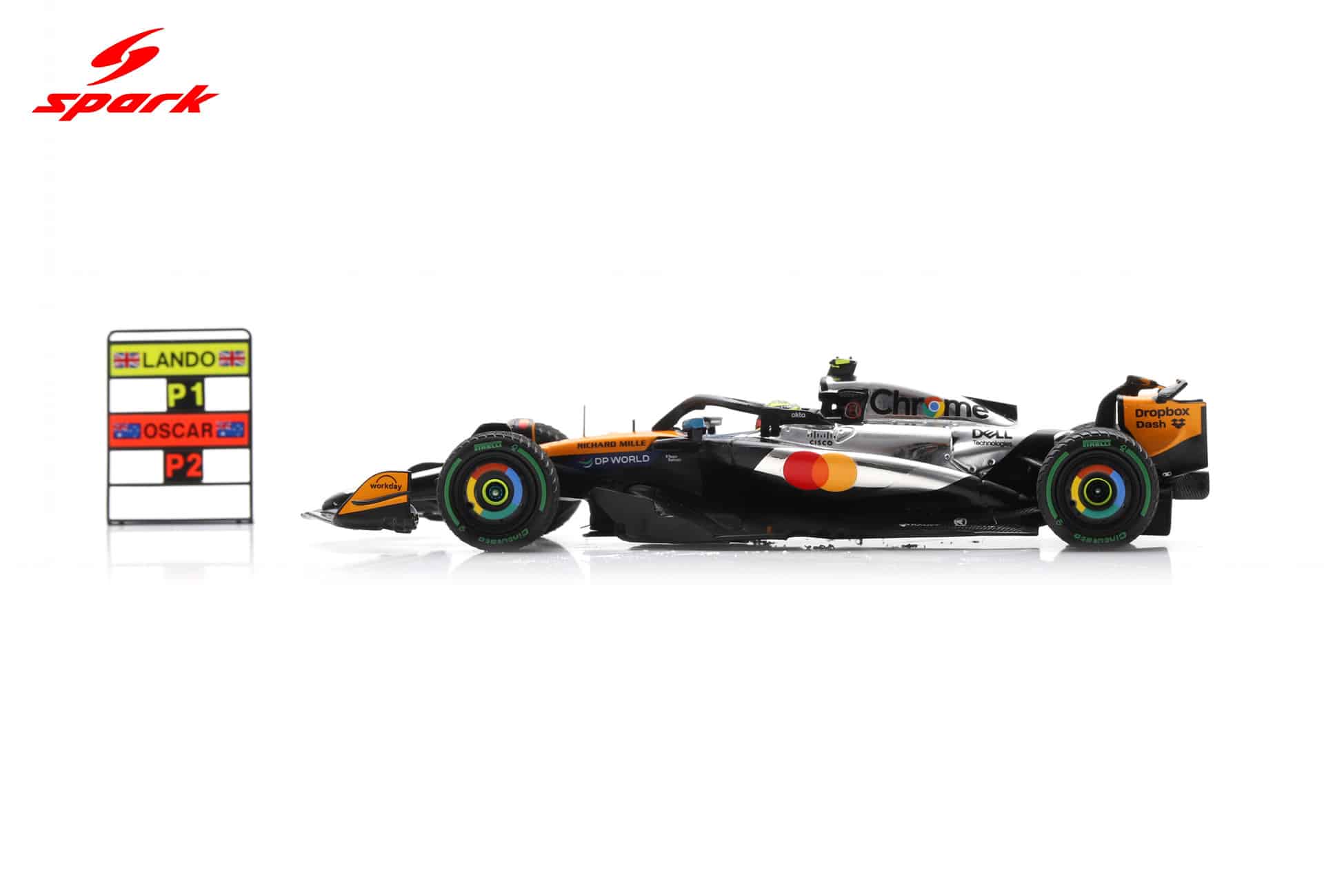 Spark 1:43 McLaren MCL39 No.4 Lando Norris Winner British GP 2025 with Pitboard (S9596) Resin Model 12 Spark 1:43 McLaren MCL39 No.4 Lando Norris Winner British GP 2025 with Pitboard (S9596) Resin Model - Image 12