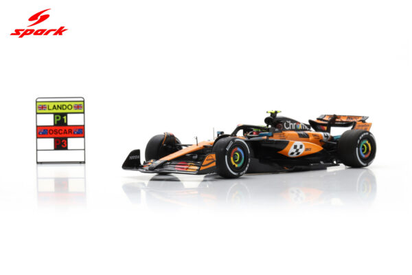 Spark 1:43 McLaren MCL39 No.4 Lando Norris Winner Monaco GP 2025 with Pitboard (S9622) Resin Model