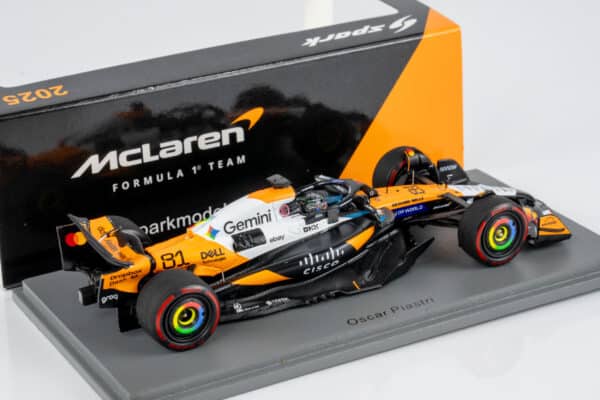 Alternative view of Spark 1:43 McLaren MCL39 No.81 Oscar Piastri US GP 2025 (S9664) Resin Model