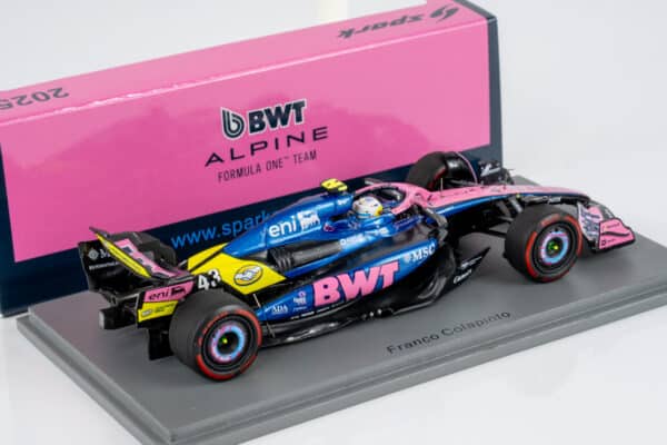 Alternative view of Spark 1:43 BWT Alpine F1 A525 No.43 Franco Colapinto US GP 2025 (S9667) Resin Model