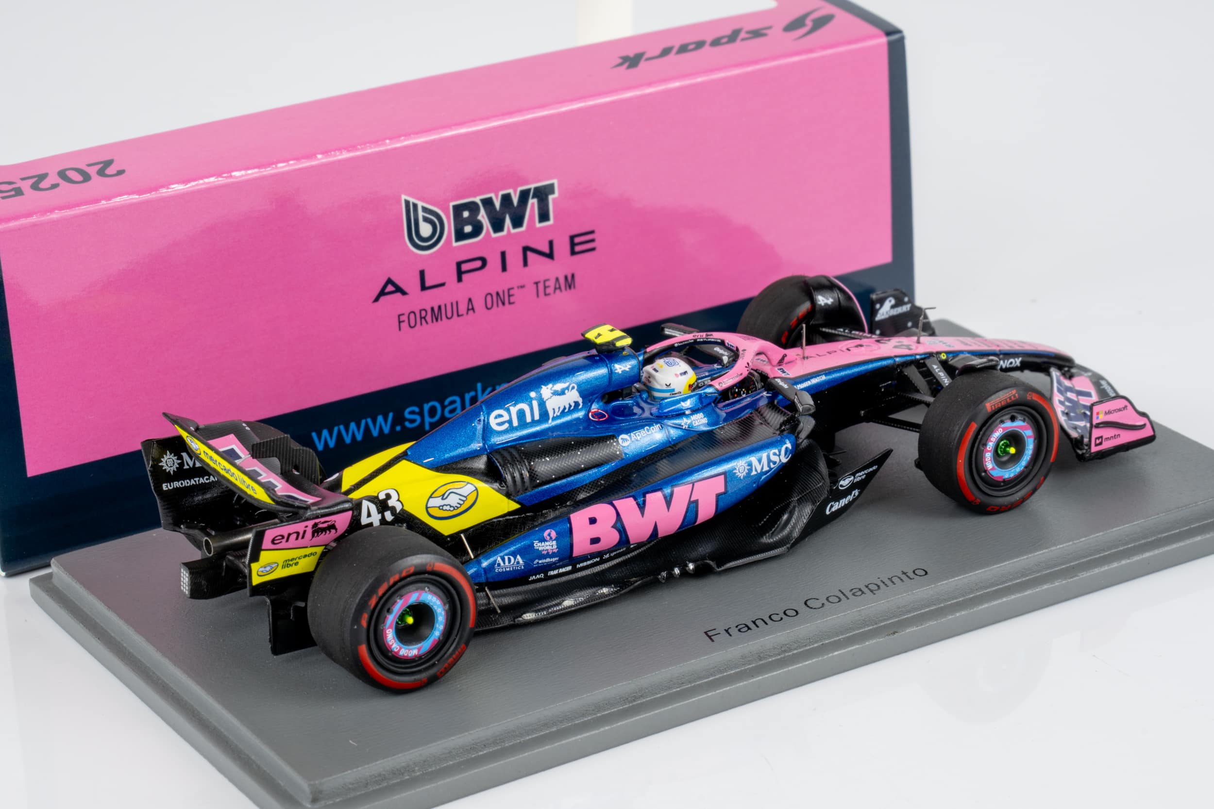 Spark 1:43 BWT Alpine F1 A525 No.43 Franco Colapinto US GP 2025 (S9667) Resin Model 2 Spark 1:43 BWT Alpine F1 A525 No.43 Franco Colapinto US GP 2025 (S9667) Resin Model - Image 2