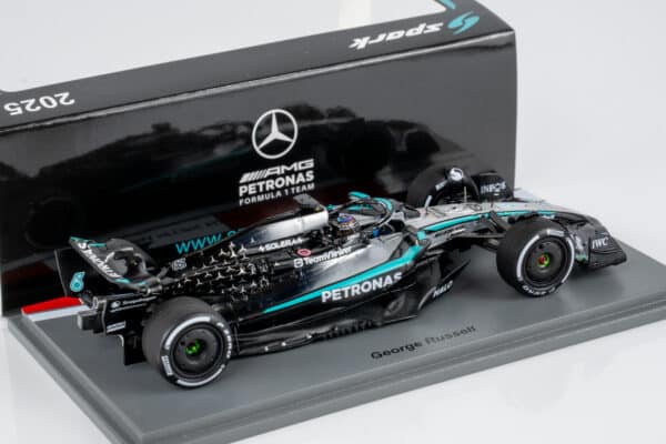 Alternative view of Spark 1:43 Mercedes-AMG F1 W16 No.63 George Russell 2nd Las Vegas GP 2025 (150th GP) (S9670) Resin Model