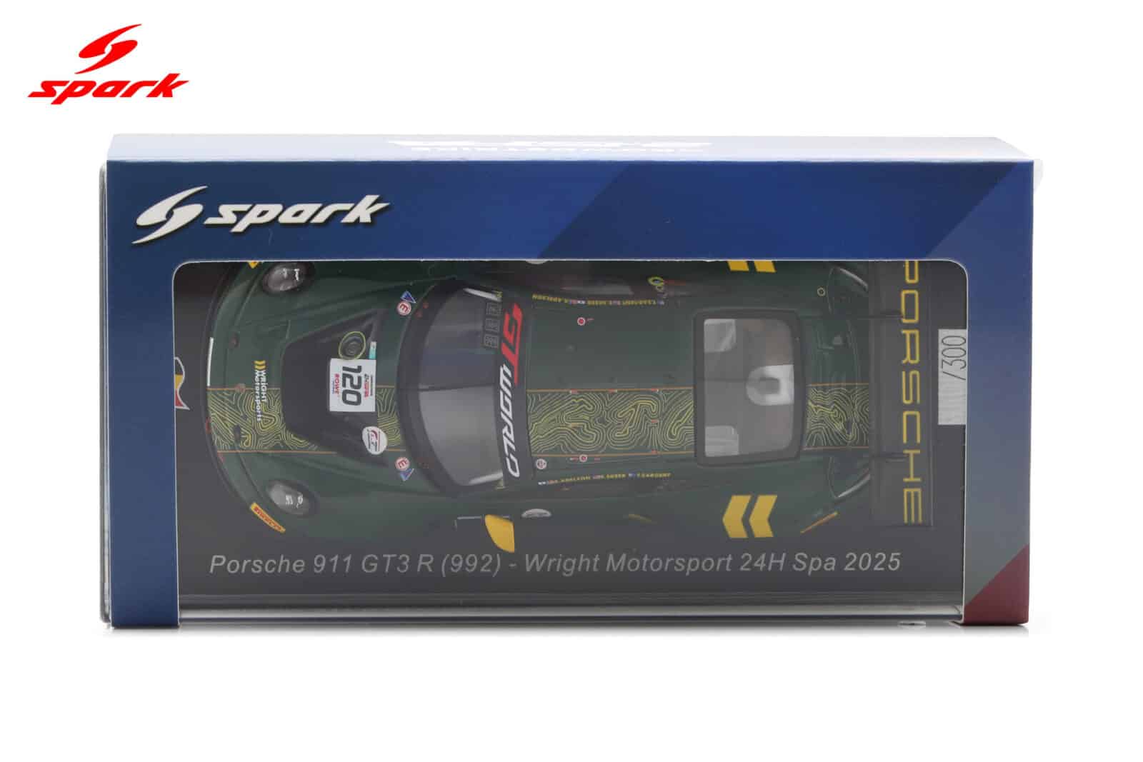 Spark 1:43 Porsche 911 GT3 R (992) No.120 24h Spa 2025 Wright