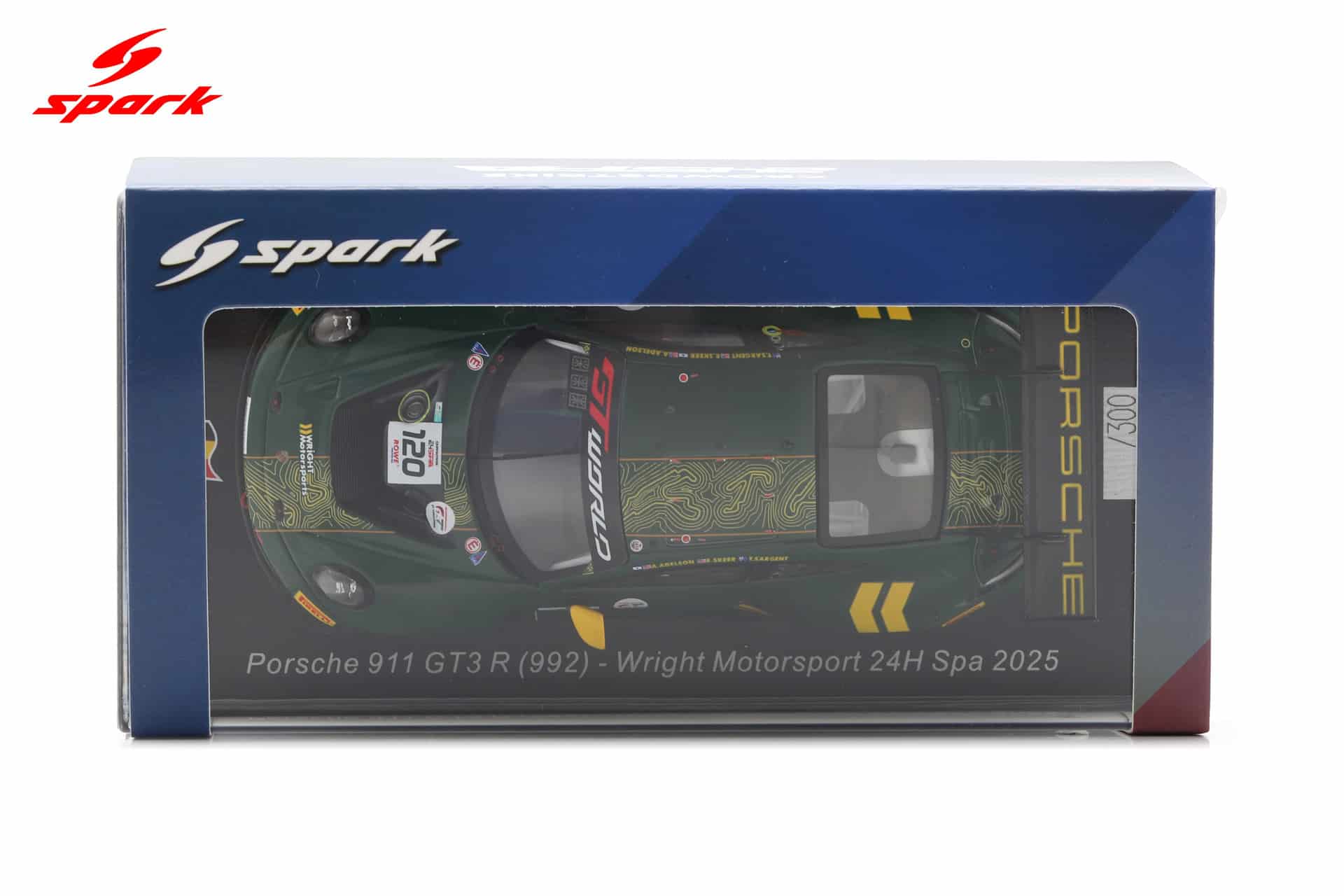 Spark 1:43 Porsche 911 GT3 R (992) No.120 24h Spa 2025 Wright Motorsport (SB859) Limited Edition Resin Model 4 Spark 1:43 Porsche 911 GT3 R (992) No.120 24h Spa 2025 Wright Motorsport (SB859) Limited Edition Resin Model - Image 4