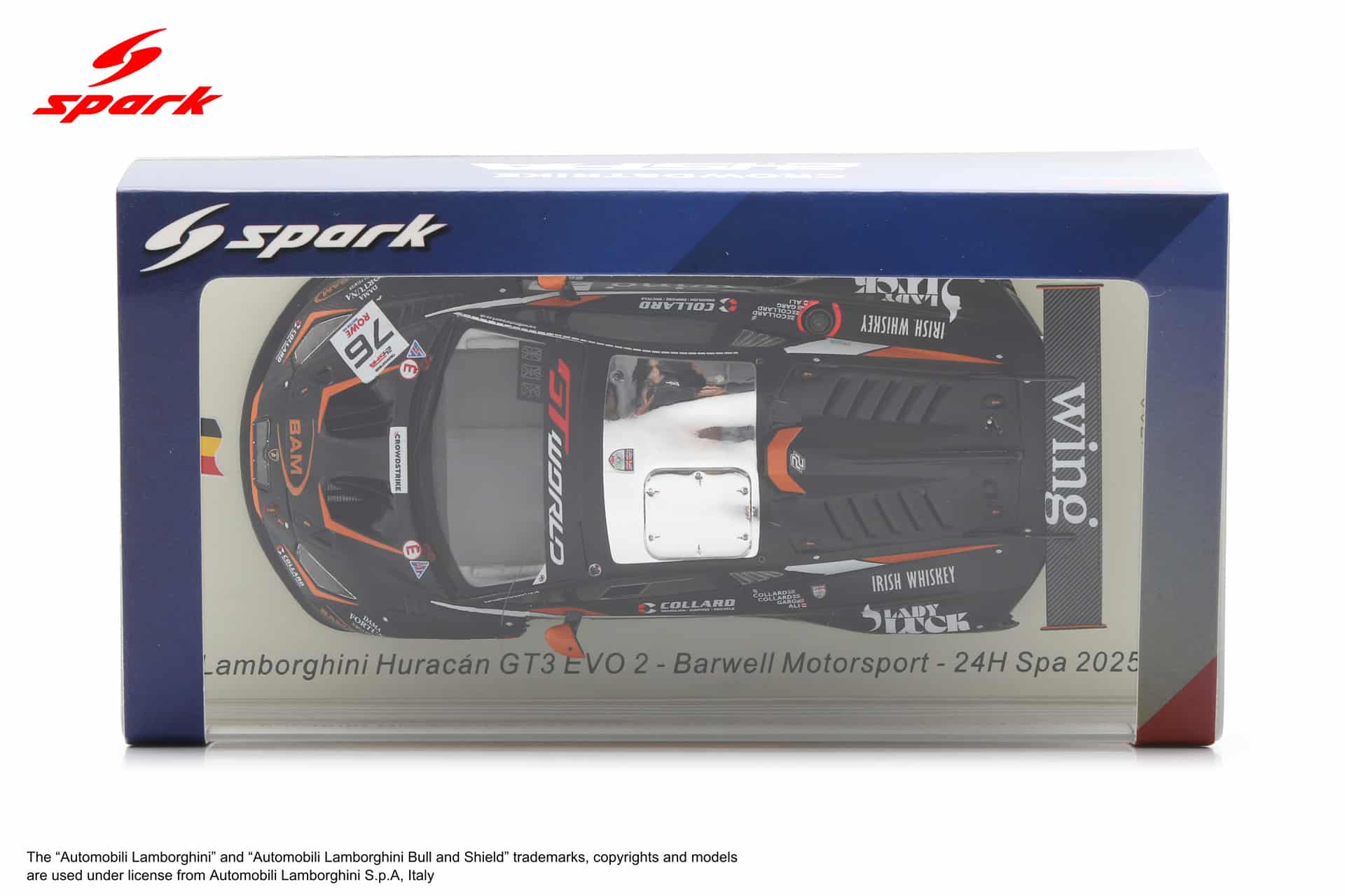 Spark 1:43 Lamborghini Huracan GT3 EVO 2 No.76 24h Spa 2025 Barwell Motorsport (SB860) Limited Edition Resin Model 4 Spark 1:43 Lamborghini Huracan GT3 EVO 2 No.76 24h Spa 2025 Barwell Motorsport (SB860) Limited Edition Resin Model - Image 4