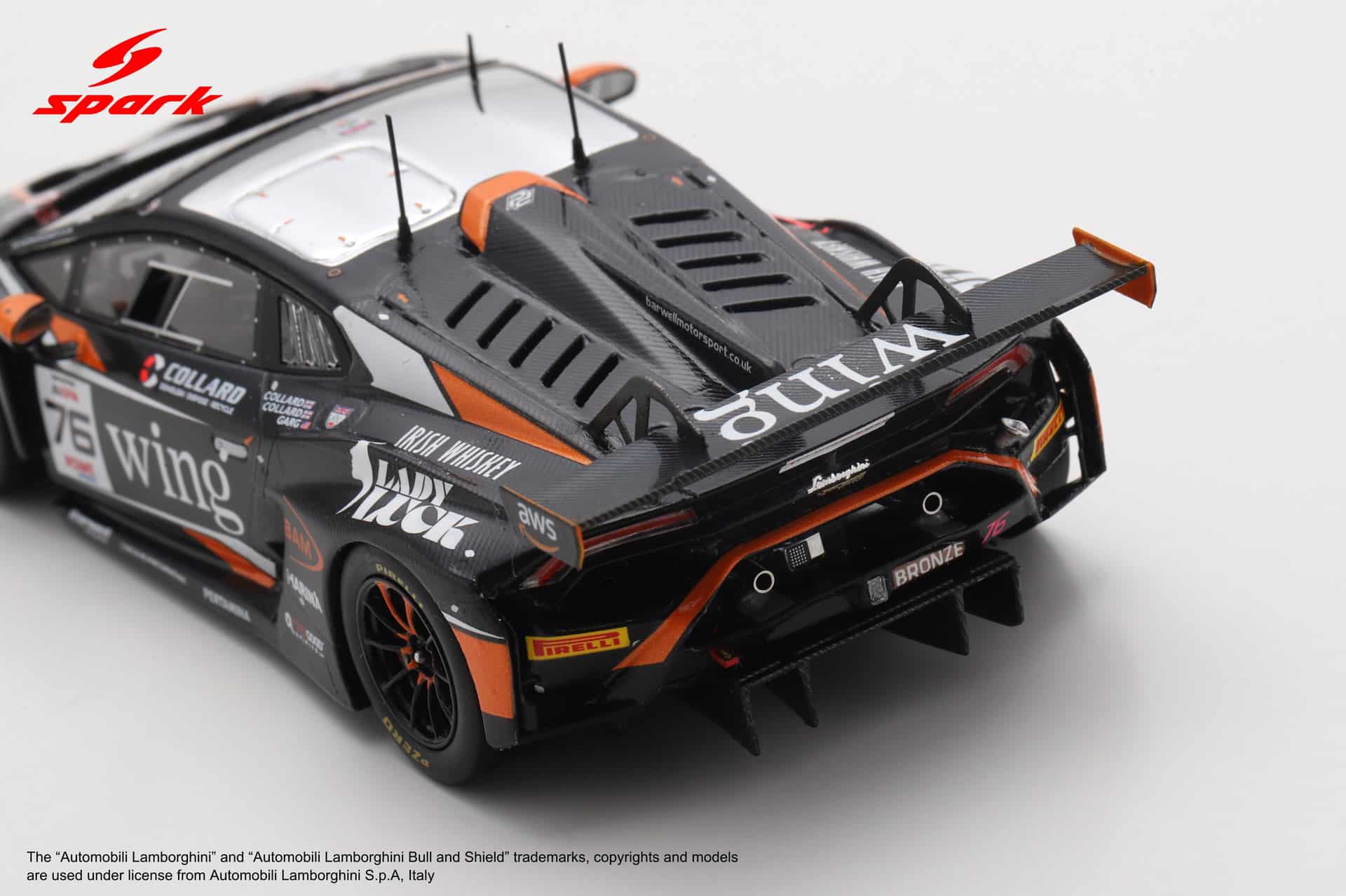 Spark 1:43 Lamborghini Huracan GT3 EVO 2 No.76 24h Spa 2025 Barwell Motorsport (SB860) Limited Edition Resin Model 9 Spark 1:43 Lamborghini Huracan GT3 EVO 2 No.76 24h Spa 2025 Barwell Motorsport (SB860) Limited Edition Resin Model - Image 9