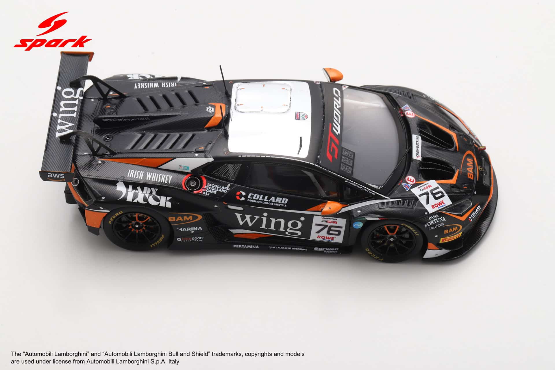 Spark 1:43 Lamborghini Huracan GT3 EVO 2 No.76 24h Spa 2025 Barwell Motorsport (SB860) Limited Edition Resin Model 10 Spark 1:43 Lamborghini Huracan GT3 EVO 2 No.76 24h Spa 2025 Barwell Motorsport (SB860) Limited Edition Resin Model - Image 10