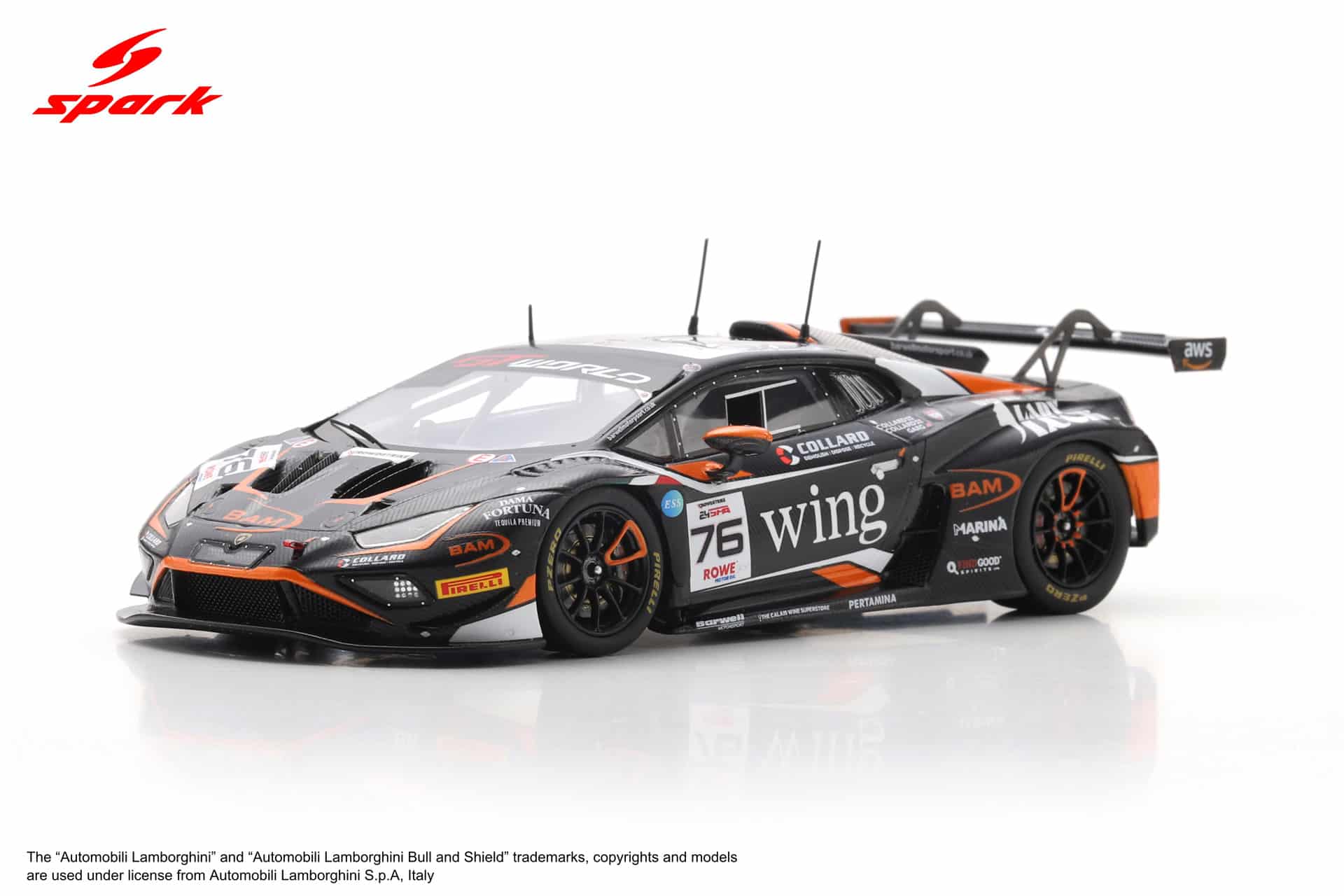 Spark 1:43 Lamborghini Huracan GT3 EVO 2 No.76 24h Spa 2025 Barwell Motorsport (SB860) Limited Edition Resin Model 5 Spark 1:43 Lamborghini Huracan GT3 EVO 2 No.76 24h Spa 2025 Barwell Motorsport (SB860) Limited Edition Resin Model - Image 5
