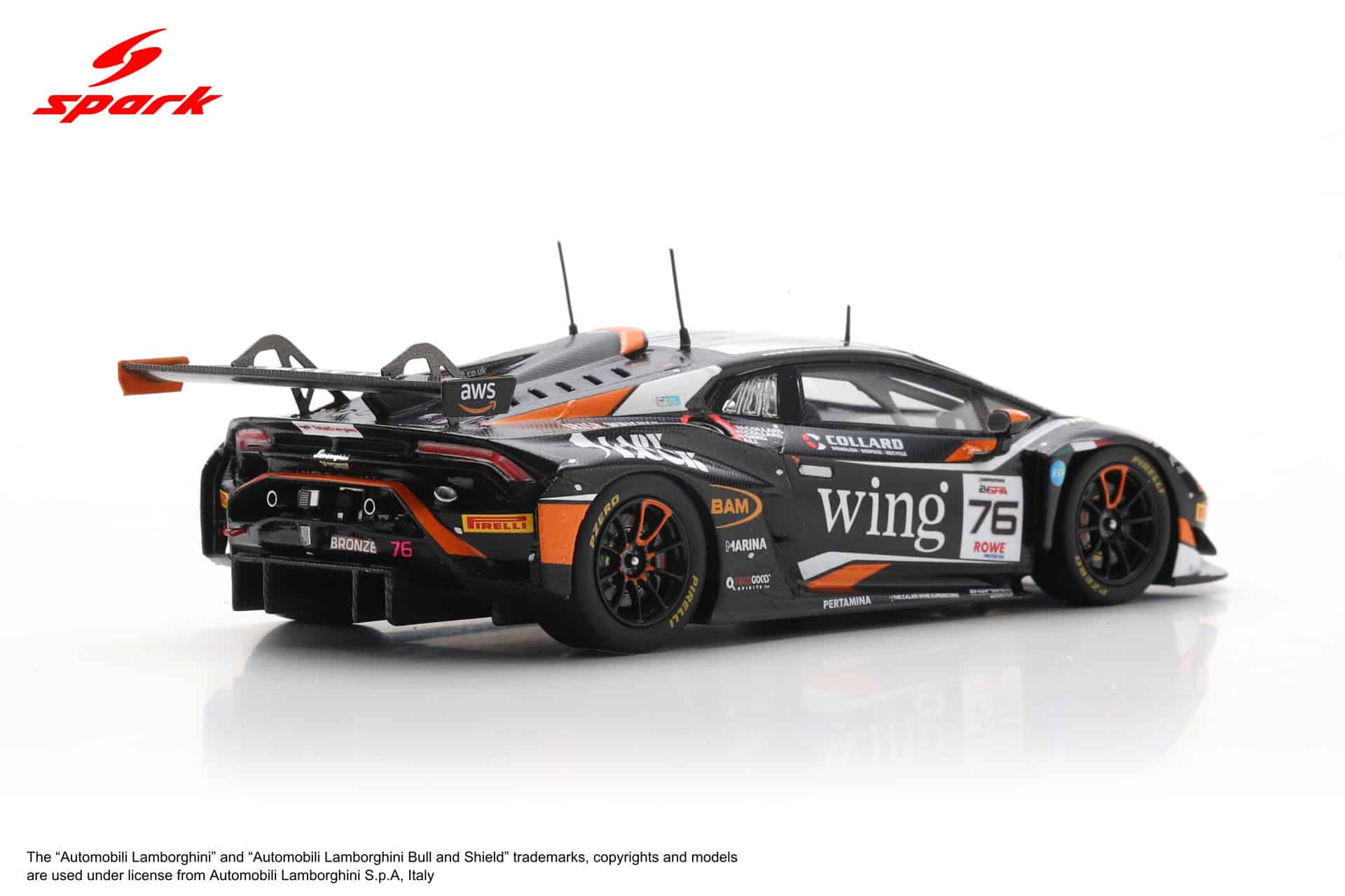 Spark 1:43 Lamborghini Huracan GT3 EVO 2 No.76 24h Spa 2025 Barwell Motorsport (SB860) Limited Edition Resin Model 6 Spark 1:43 Lamborghini Huracan GT3 EVO 2 No.76 24h Spa 2025 Barwell Motorsport (SB860) Limited Edition Resin Model - Image 6