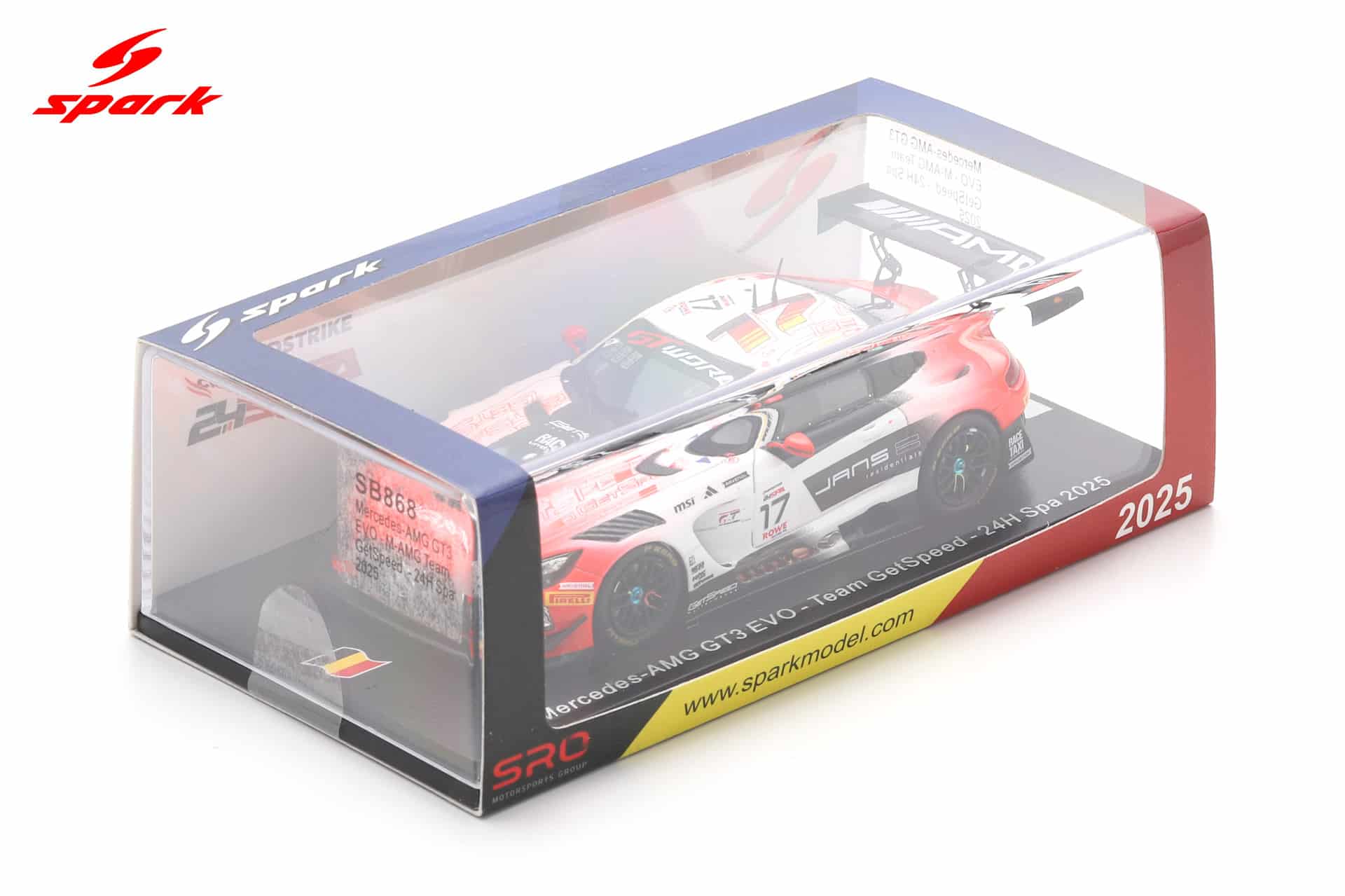 Spark 1:43 Mercedes-AMG GT3 EVO No.17 24h Spa 2025 M-AMG Team GetSpeed (SB868) Limited Edition Resin Model 2 Spark 1:43 Mercedes-AMG GT3 EVO No.17 24h Spa 2025 M-AMG Team GetSpeed (SB868) Limited Edition Resin Model - Image 2