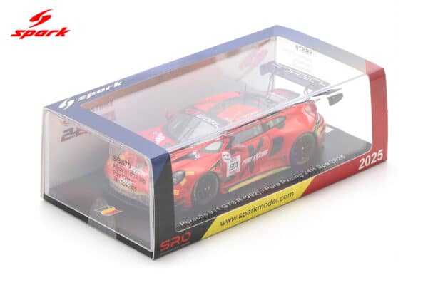 Alternative view of Spark 1:43 Porsche 911 GT3 R (992) No.911 24h Spa 2025 Pure Rxcing (SB870) Limited Edition Resin Model