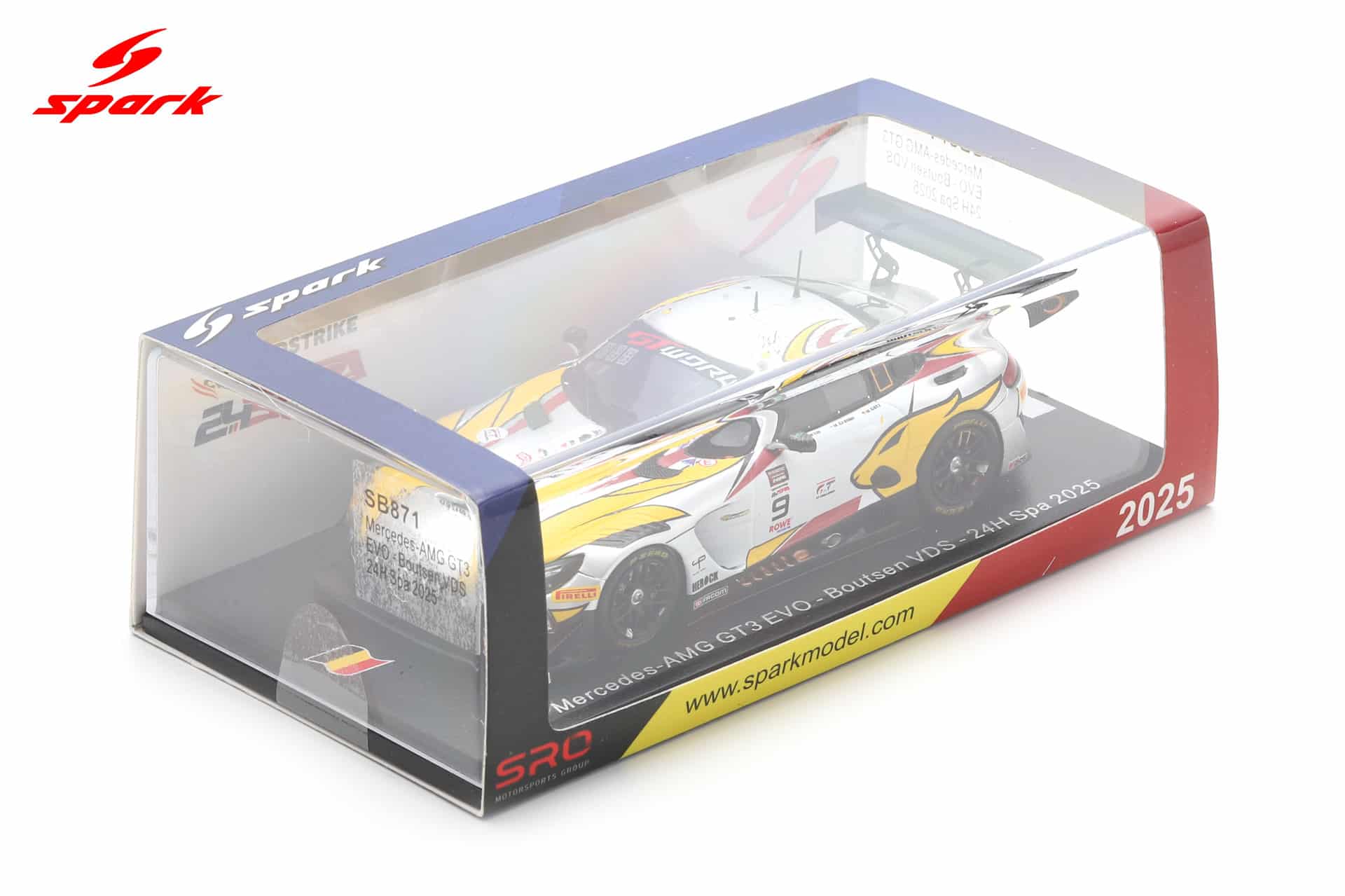 Spark 1:43 Mercedes-AMG GT3 EVO No.9 24h Spa 2025 Boutsen VDS (SB871) Limited Edition Resin Model 2 Spark 1:43 Mercedes-AMG GT3 EVO No.9 24h Spa 2025 Boutsen VDS (SB871) Limited Edition Resin Model - Image 2