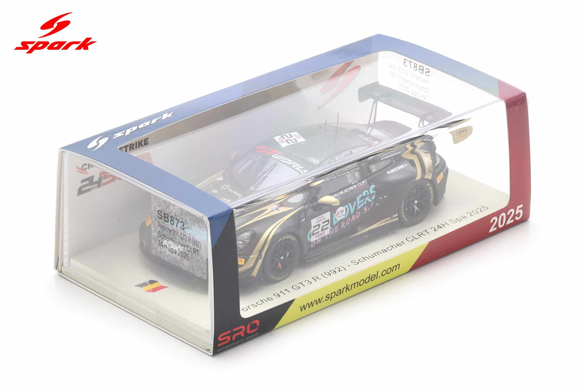 Spark 1:43 Porsche 911 GT3 R No.22 Schumacher CLRT 24h Spa 2025 (SB873) Limited Edition Resin Model 2 Spark 1:43 Porsche 911 GT3 R No.22 Schumacher CLRT 24h Spa 2025 (SB873) Limited Edition Resin Model - Image 2