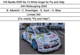 Spark - 1:43 VW Beetle RSR No.13 White Angel for Fly and Help 24h Nurburgring 2025 - B.Albrecht, C.Knechtges, S.Asch, O.Bliss - Limited Edition Resin Model