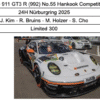 Spark - 1:43 Porsche 911 GT3 R (992) No.55 Hankook Competition 24h Nurburgring 2025 - J.Kim, R.Bruins, M.Holzer, S.Cho - Limited Edition Resin Model