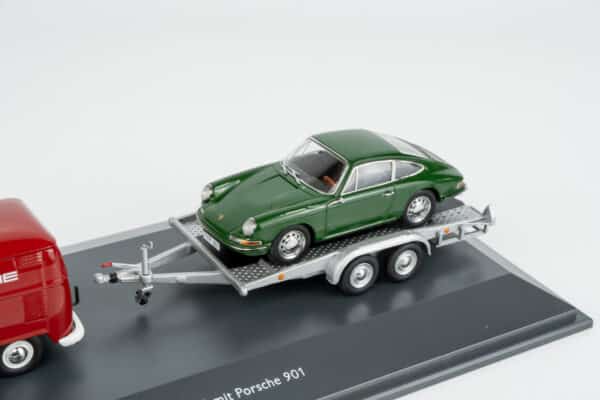 Schuco 1:43 Volkwagen T1 Van with Trailer & Porsche 911 Coupe 1964 (450731300) Diecast Model Set 6 Schuco 1:43 Volkwagen T1 Van with Trailer & Porsche 911 Coupe 1964 (450731300) Diecast Model Set
