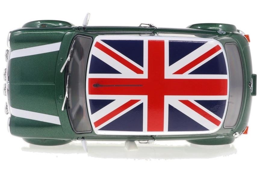 Solido 1:18 Mini Cooper Sport British Racing Green & Union Jack Flag 1997 (S1800612) Diecast Model 5 Solido 1:18 Mini Cooper Sport British Racing Green & Union Jack Flag 1997 (S1800612) Diecast Model - Image 5