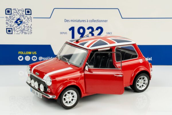 Alternative view of Solido - 1:18 Mini Cooper Sport 1997 Red with Union Jack Flag - Diecast Model