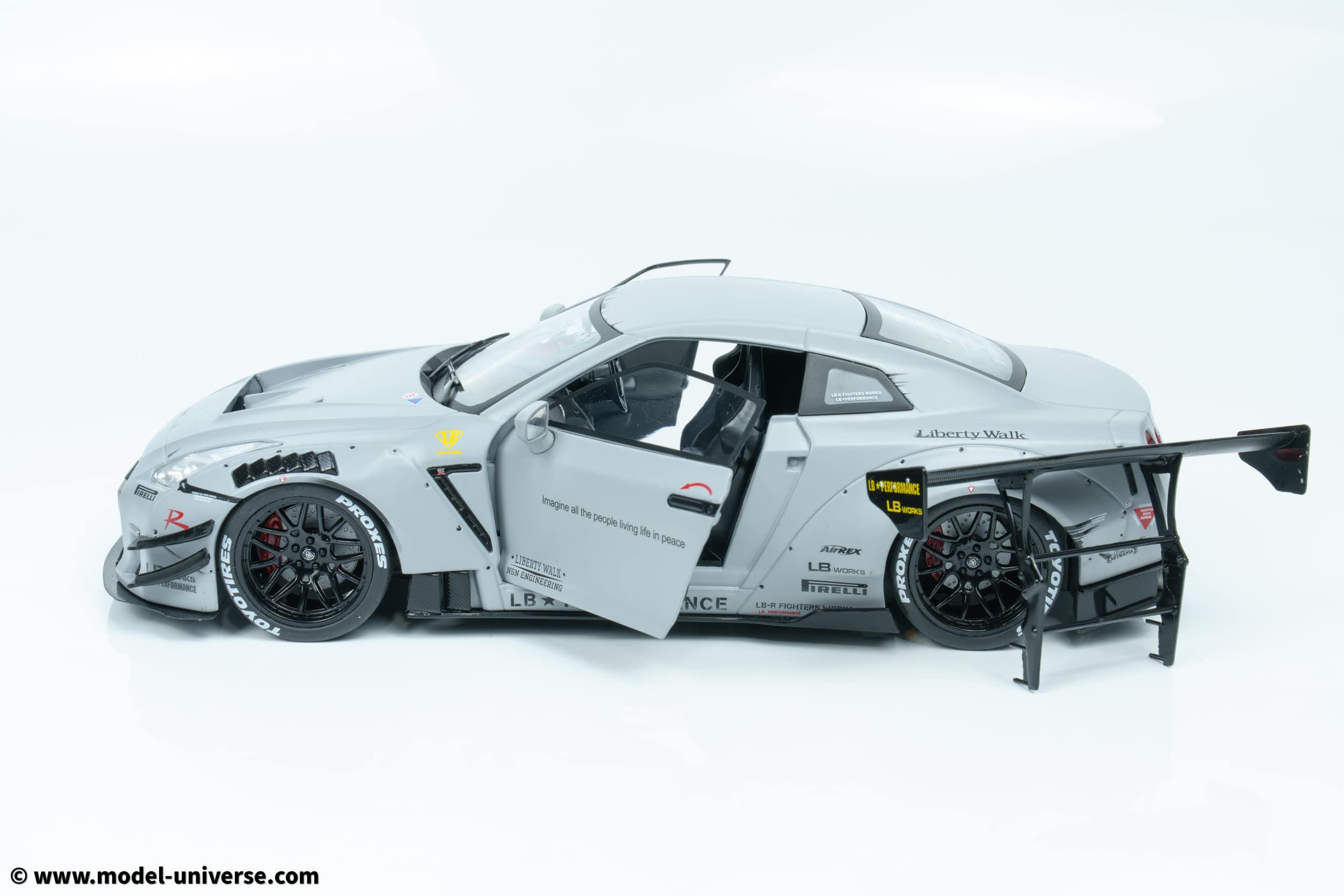 Solido 1:18 Nissan GT-R (R35) Type 2 Liberty Walk LB Works with Kato San Figure (S1805821) Limited Edition Diecast Model 12 Solido - 1:18 Nissan GT-R (R35) Type 2 Liberty Walk LB Works with Kato San Figure - Limited Edition Diecast Model