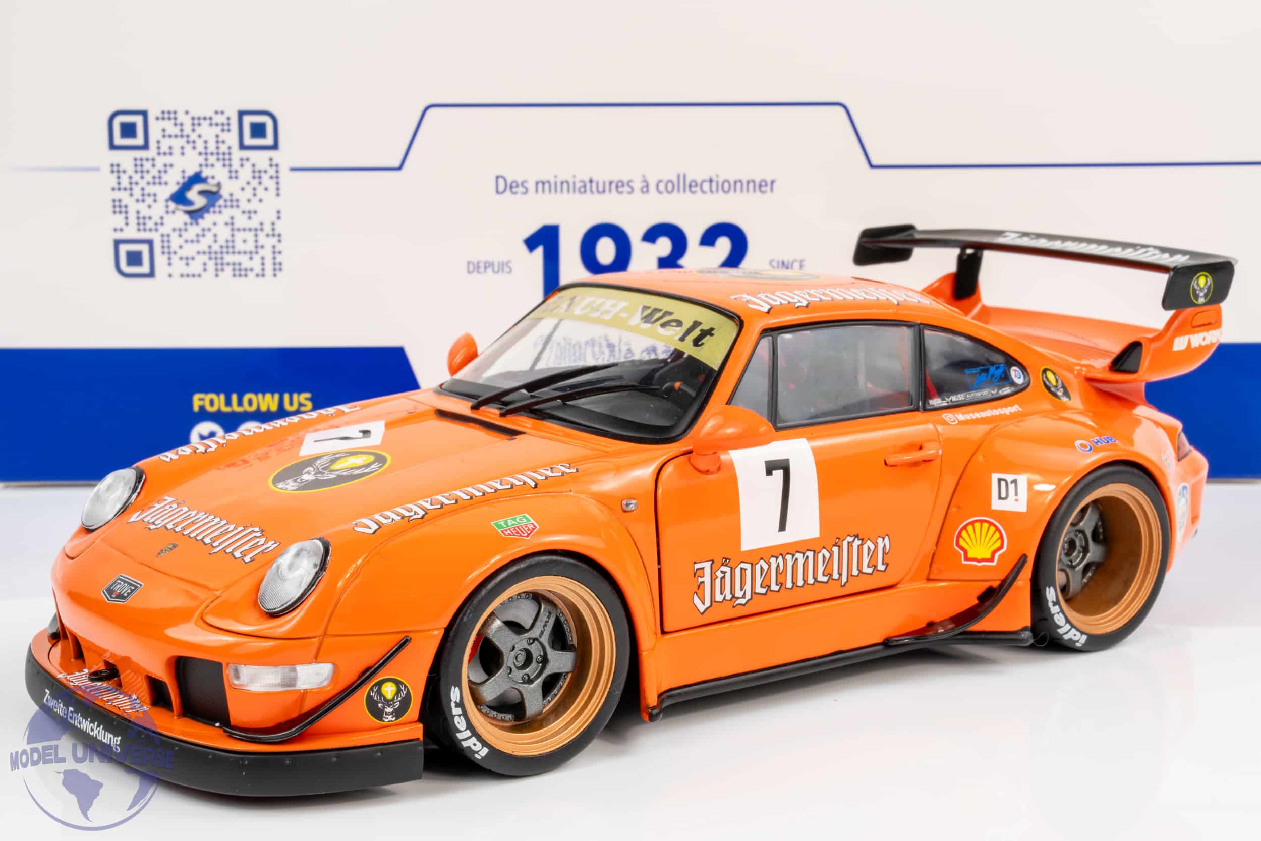 Solido - 1:18 Porsche 911 (993) RWB Jagermeister No.7 Orange 2020