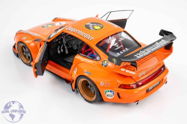 Solido - 1:18 Porsche 911 (993) RWB Jagermeister No.7 Orange 2020 - Diecast Model 18 Solido - 1:18 Porsche 911 (993) RWB Jagermeister No.7 Orange 2020 - Diecast Model