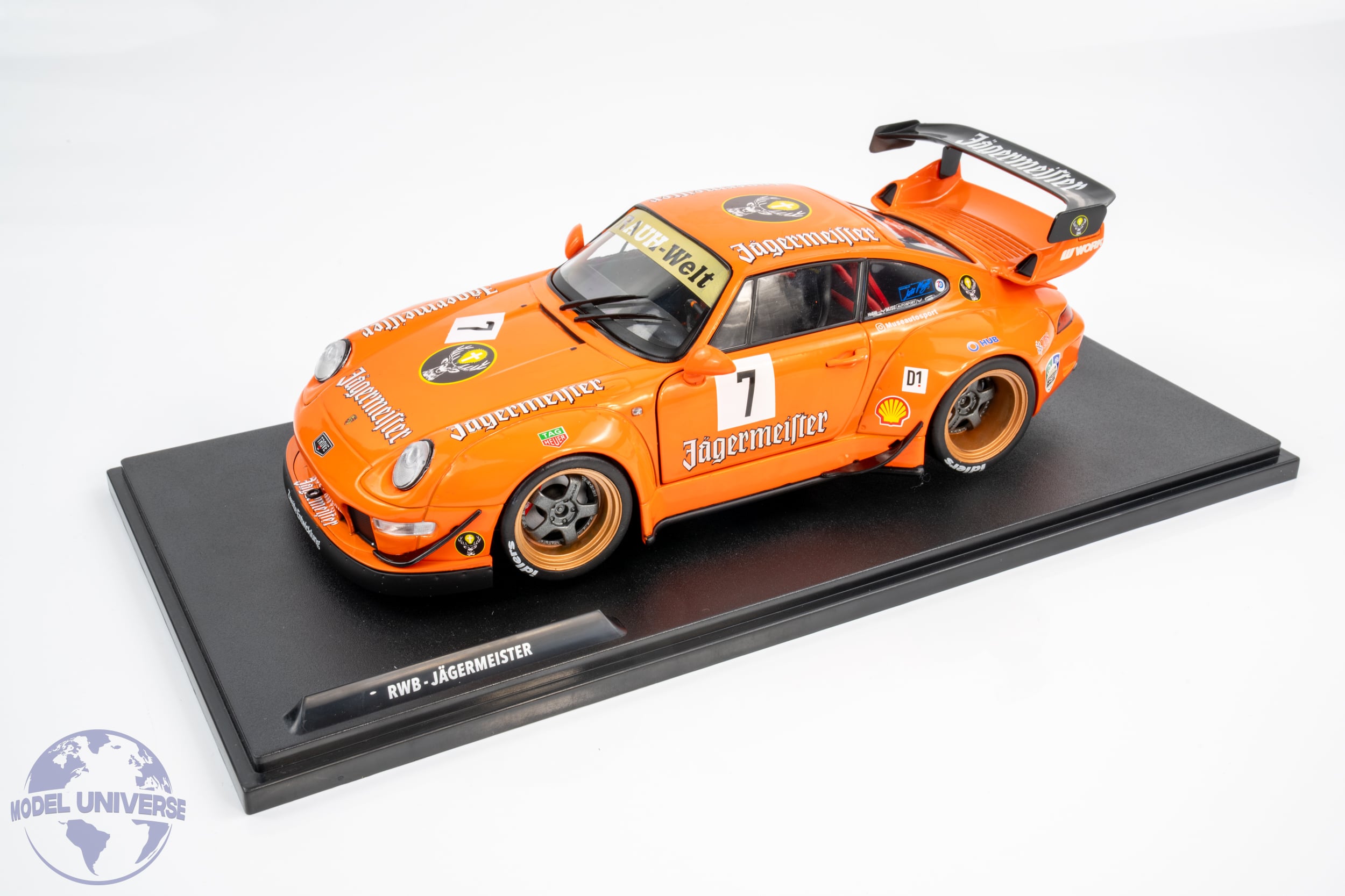 Solido - 1:18 Porsche 911 (993) RWB Jagermeister No.7 Orange 2020 - Diecast Model 6 Solido - 1:18 Porsche 911 (993) RWB Jagermeister No.7 Orange 2020 - Diecast Model