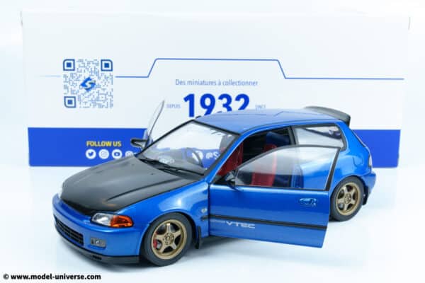 Solido - 1:18 Honda Civic (EG6) Solido Works Cobalty Blue Pearl 1991 - Diecast Model