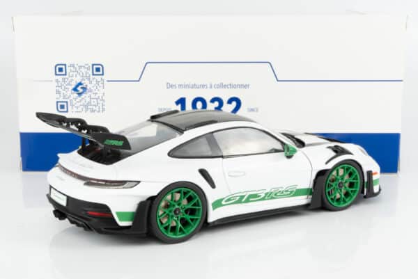 Solido 1:18 Porsche 911 (992) GT3 RS Weissach Package 2024 White with Green Stripes (S1812107) Diecast Model 12 Solido 1:18 Porsche 911 (992) GT3 RS Weissach Package 2024 White with Green Stripes (S1812107) Diecast Model