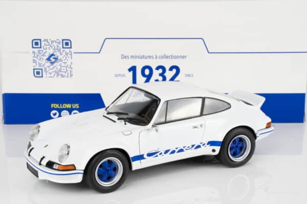 Solido - 1:18 Porsche 911 Carrera RSR White with Blue Stripes 1973 - Diecast Model