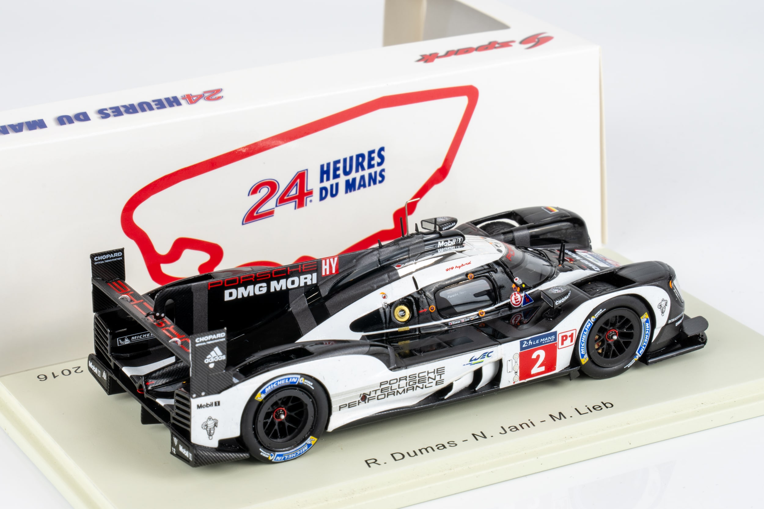 Spark 1:43 Porsche 919 Hybrid No.2 Winner 24h Le Mans 2016 (43LM16) Resin Model 2 Spark 1:43 Porsche 919 Hybrid No.2 Winner 24h Le Mans 2016 (43LM16) Resin Model - rear view