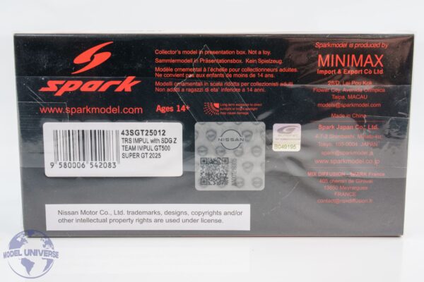 Spark - 1:43 Nissan Z Nismo Impul No.12 Hiramine, Baguette Super GT500 2025 - Resin Model 7 Spark - 1:43 Nissan Z Nismo Impul No.12 Hiramine, Baguette Super GT500 2025 - Resin Model