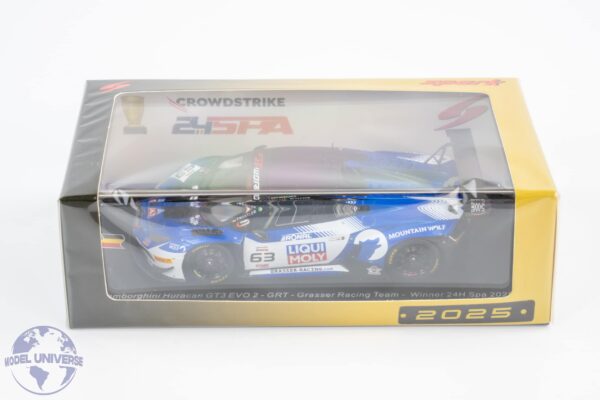 Spark - 1:43 Lamborghini Huracan GT3 EVO 2 No.63 Winner 24h Spa 2025 GRT - Grasser Racing Team - M. Bortolotti, L. Engstler, J. Pepper - Resin Model 5 Spark 43SPA2025 Lamborghini Huracan Winner 24h Spa 2025 4