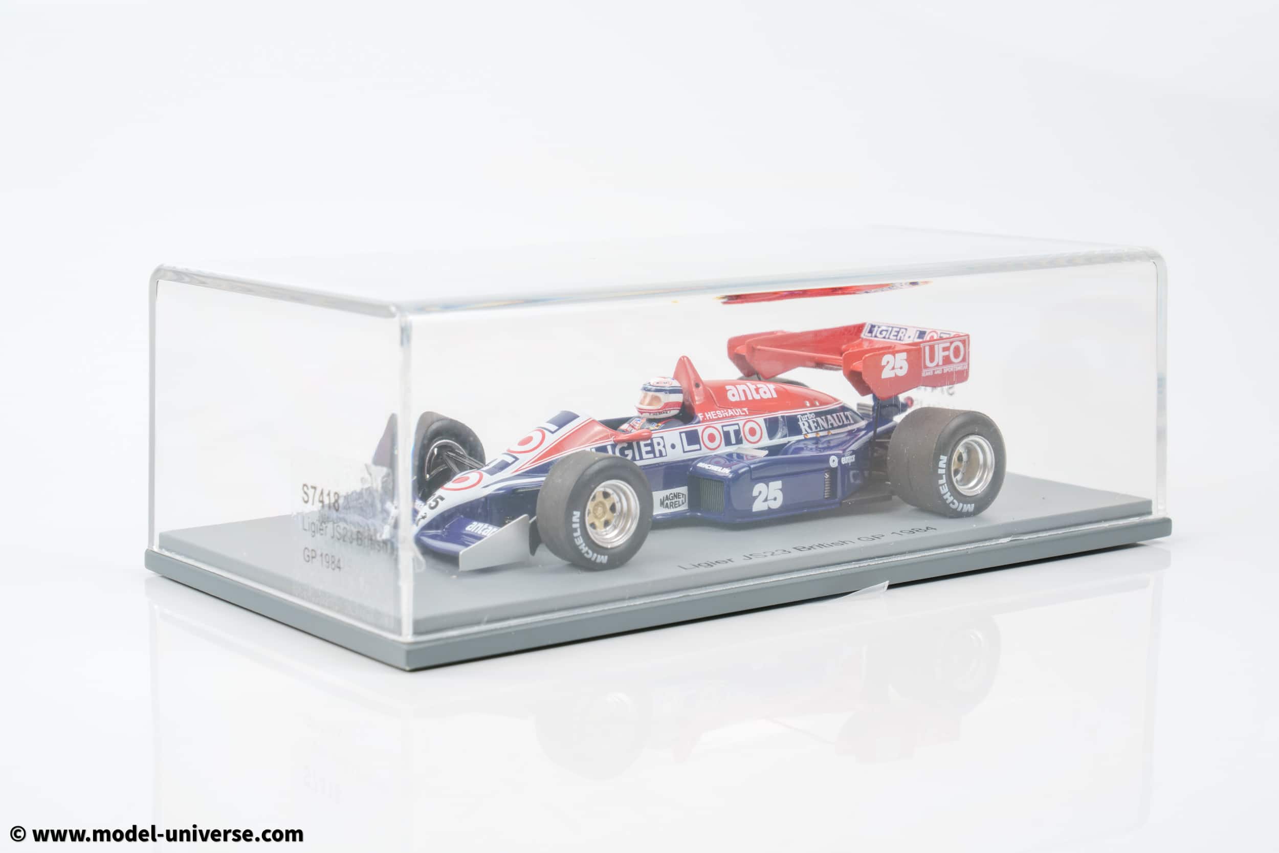 Spark - 1:43 Ligier JS23 F1 No.25 Francois Hesnault British GP 1984 - Resin Model 4 Spark S7418 Ligier JS23 British GP 1984 Francois Hesnault Resin Model 4