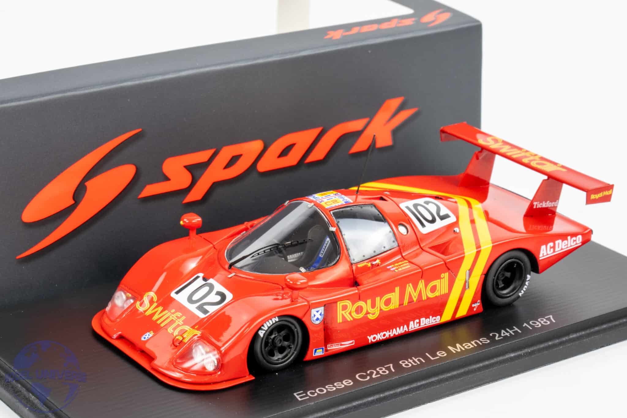 Spark Model Rear Wing Spark S8227 1:43 Ecosse C286 Royal Mail Le Mans 24H 1987 Resin Model Car