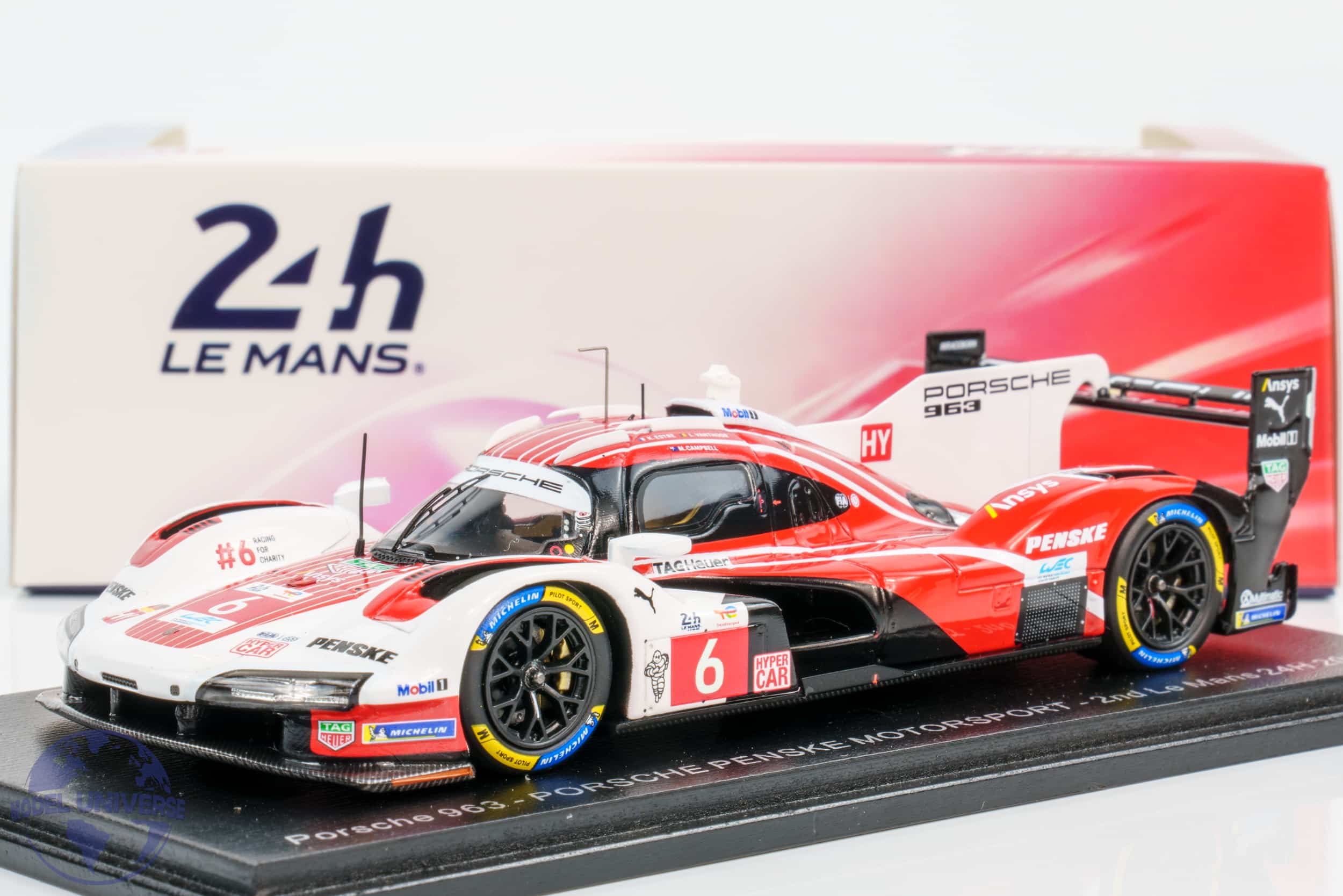 Spark - 1:43 Porsche 963 No.6 Porsche Penske Motorsport 2nd Place 2025 24h Le Mans - K.Estre, L.Vanthoor, M.Campbell - Resin Model