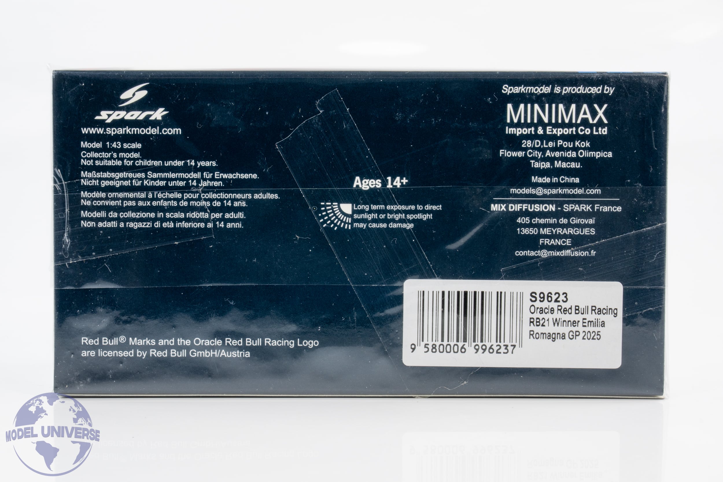 Spark - 1:43 Red Bull Racing RB21 No.1 Max Verstappen "Red Bull 400th Race" Winner Imola GP 2025 - Resin Model 6 Spark - 1:43 Red Bull Racing RB21 No.1 Max Verstappen "Red Bull 400th Race" Winner Imola GP 2025 - Resin Model
