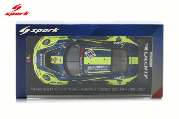 Spark 1:43 Porsche 911 GT3 R (992) No.96 2nd 24h Spa 2025 Rutronik (SB850) Limited Edition Resin Model 14 Spark 1:43 Porsche 911 GT3 R (992) No.96 2nd 24h Spa 2025 Rutronik (SB850) Limited Edition Resin Model
