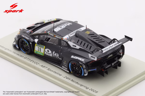 Spark 1:43 Lamborghini Huracan GT3 EVO2 No.28 ABT Sportsline 24h Nurburgring 2025 (SG1008) Limited Edition Resin Model 6 Spark 1:43 Lamborghini Huracan GT3 EVO2 No.28 ABT Sportsline 24h Nurburgring 2025 (SG1008) Limited Edition Resin Model