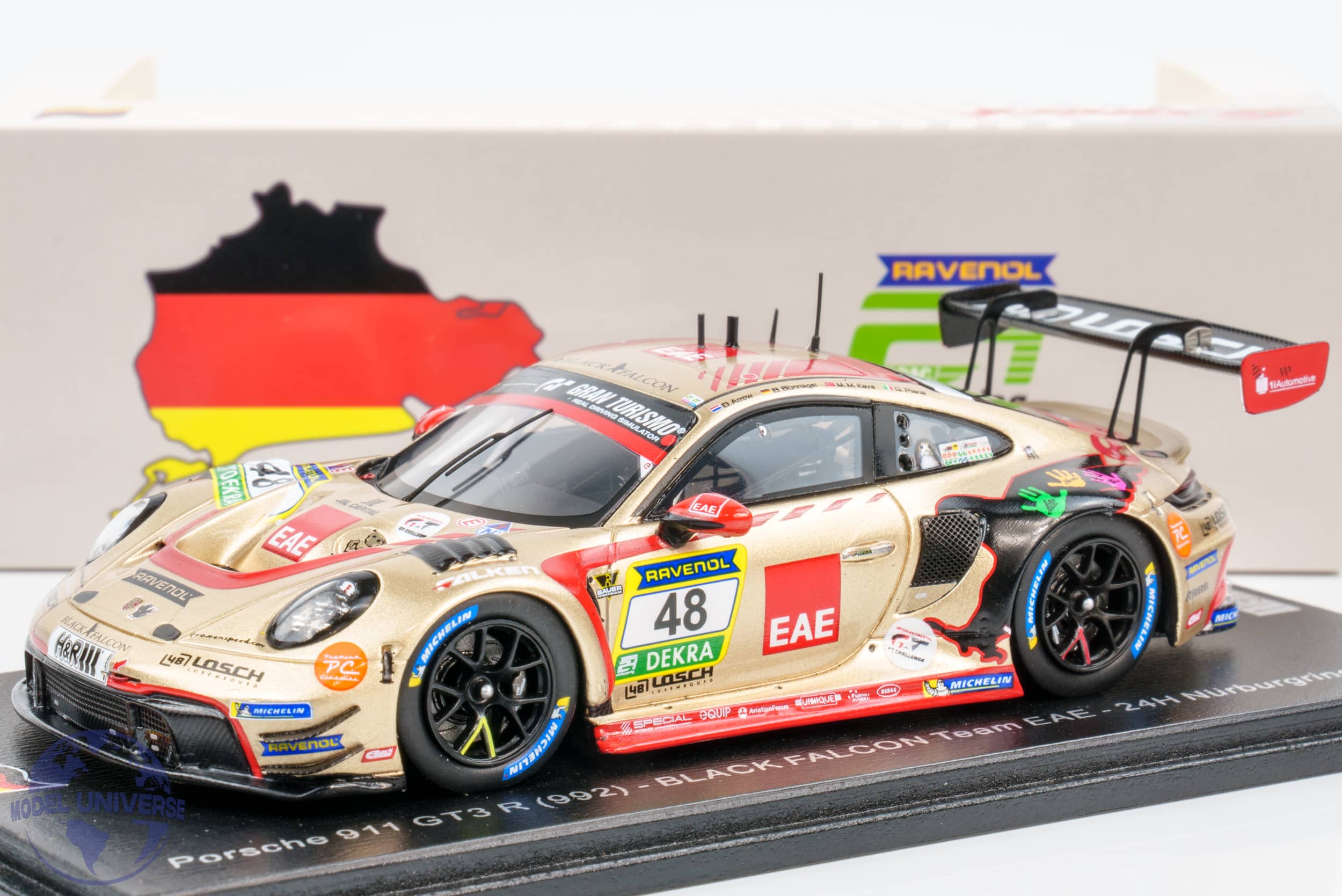 Spark - 1:43 Porsche 911 GT3 R (992) No.48 BLACK FALCON EAE 24h Nurburgring 2025 - D.Arrow, B.Bünnagel, M.M.Kaya, G.Piana - Limited Edition Resin Model