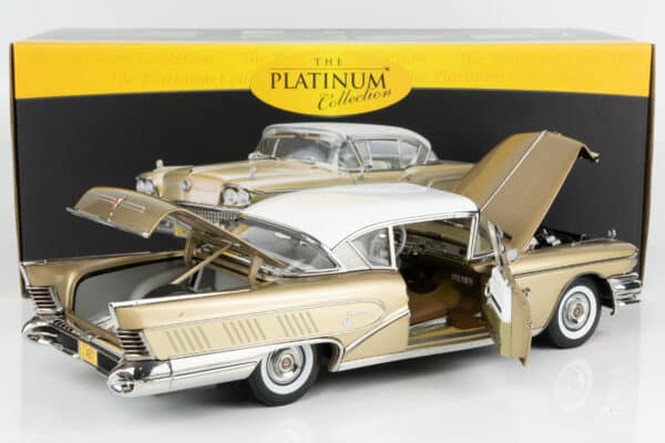 Sun Star - 1:18 Buick Limited Riviera Coupe Gold Mist / Glacier White 1958 (4807) Limited Edition Diecast Model 15 Sun Star - 1:18 Buick Limited Riviera Coupe Gold Mist / Glacier White 1958 (4807) Limited Edition Diecast Model