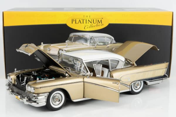Alternative view of Sun Star - 1:18 Buick Limited Riviera Coupe Gold Mist / Glacier White 1958 (4807) Limited Edition Diecast Model