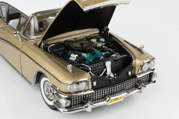 Sun Star - 1:18 Buick Limited Riviera Coupe Gold Mist / Glacier White 1958 (4807) Limited Edition Diecast Model 17 Sun Star - 1:18 Buick Limited Riviera Coupe Gold Mist / Glacier White 1958 (4807) Limited Edition Diecast Model