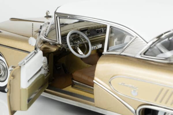 Sun Star - 1:18 Buick Limited Riviera Coupe Gold Mist / Glacier White 1958 (4807) Limited Edition Diecast Model 19 Sun Star - 1:18 Buick Limited Riviera Coupe Gold Mist / Glacier White 1958 (4807) Limited Edition Diecast Model