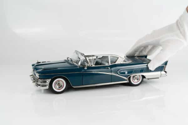 Sun Star - 1:18 Buick Limited Riviera Coupe Dark Turquoise / Glacier White 1958 (4808) Limited Edition Diecast Model 19 Sun Star - 1:18 Buick Limited Riviera Coupe Dark Turquoise / Glacier White 1958 (4808) Limited Edition Diecast Model