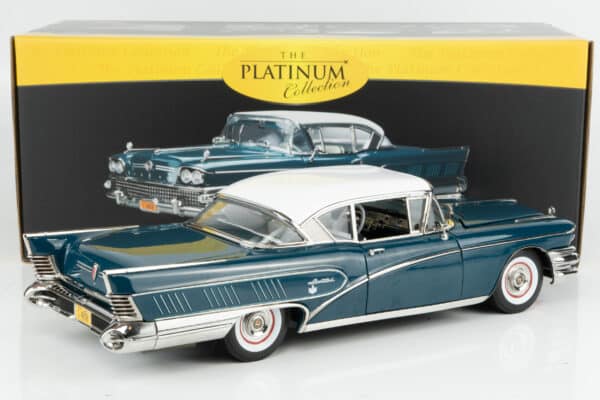 Sun Star - 1:18 Buick Limited Riviera Coupe Dark Turquoise / Glacier White 1958 (4808) Limited Edition Diecast Model 18 Sun Star - 1:18 Buick Limited Riviera Coupe Dark Turquoise / Glacier White 1958 (4808) Limited Edition Diecast Model