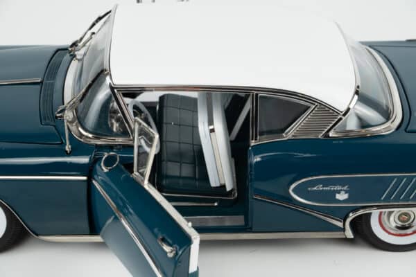 Sun Star - 1:18 Buick Limited Riviera Coupe Dark Turquoise / Glacier White 1958 (4808) Limited Edition Diecast Model 23 Sun Star - 1:18 Buick Limited Riviera Coupe Dark Turquoise / Glacier White 1958 (4808) Limited Edition Diecast Model