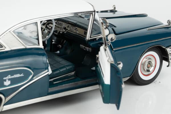 Sun Star - 1:18 Buick Limited Riviera Coupe Dark Turquoise / Glacier White 1958 (4808) Limited Edition Diecast Model 21 Sun Star - 1:18 Buick Limited Riviera Coupe Dark Turquoise / Glacier White 1958 (4808) Limited Edition Diecast Model