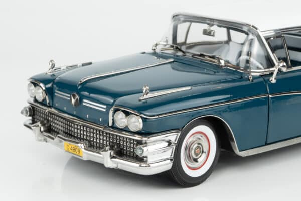 Sun Star - 1:18 Buick Limited Riviera Coupe Dark Turquoise / Glacier White 1958 (4808) Limited Edition Diecast Model 24 Sun Star - 1:18 Buick Limited Riviera Coupe Dark Turquoise / Glacier White 1958 (4808) Limited Edition Diecast Model