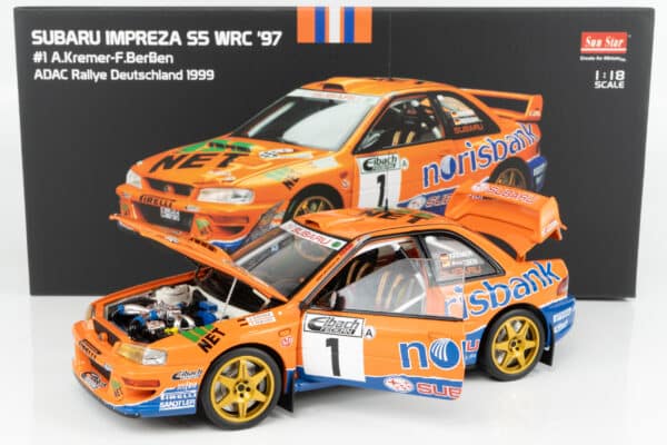 Sun Star - 1:18 Subaru Impreza S6 WRC '00 No.1 Kremer, Berssen Winner ADAC Rally Deutschland 1999 (5782) Limited Edition Diecast Model 12 Sun Star - 1:18 Subaru Impreza S6 WRC '00 No.1 Kremer, Berssen Winner ADAC Rally Deutschland 1999 (5782) Limited Edition Diecast Model